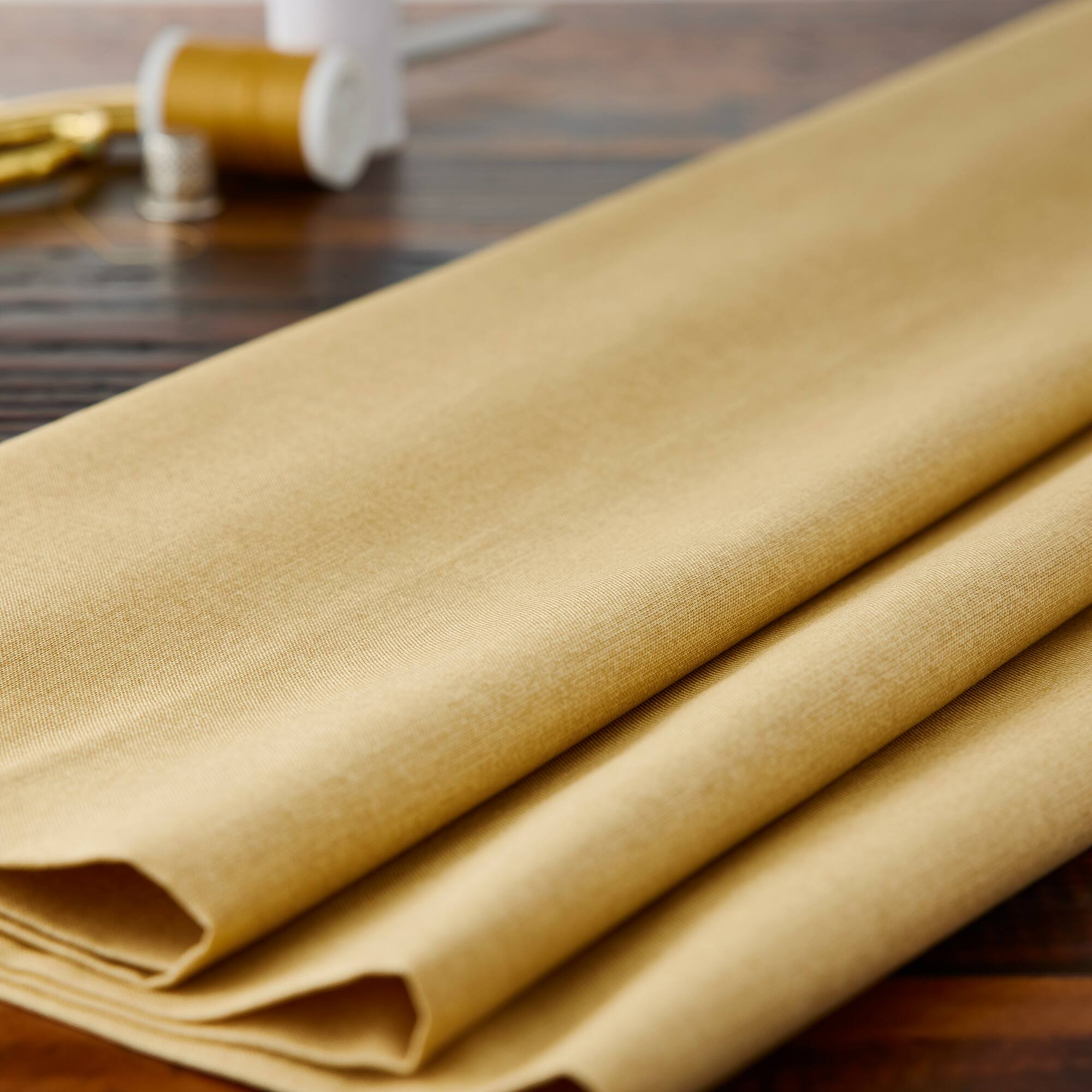 Northcott Retro Chic Yellow Linen Texture Cotton Fabric